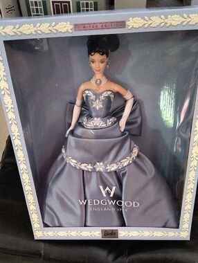 Vintage 1999/ Wedgwood Satin Blue Ball Gown Barbie Doll